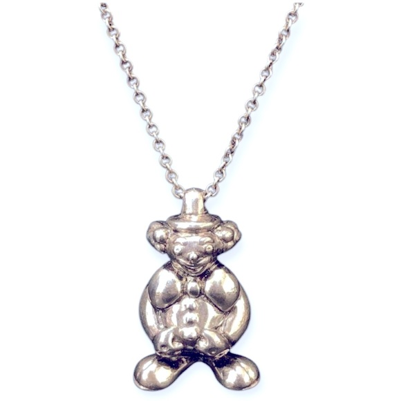 TIFFANY & CO Clown Pendant Sterling Silver .925 RARE Necklace EUC - Picture 6 of 11